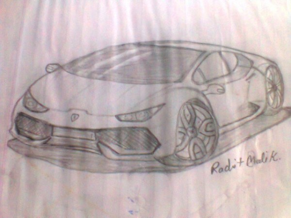 Pencil Sketch Of A Cool Car