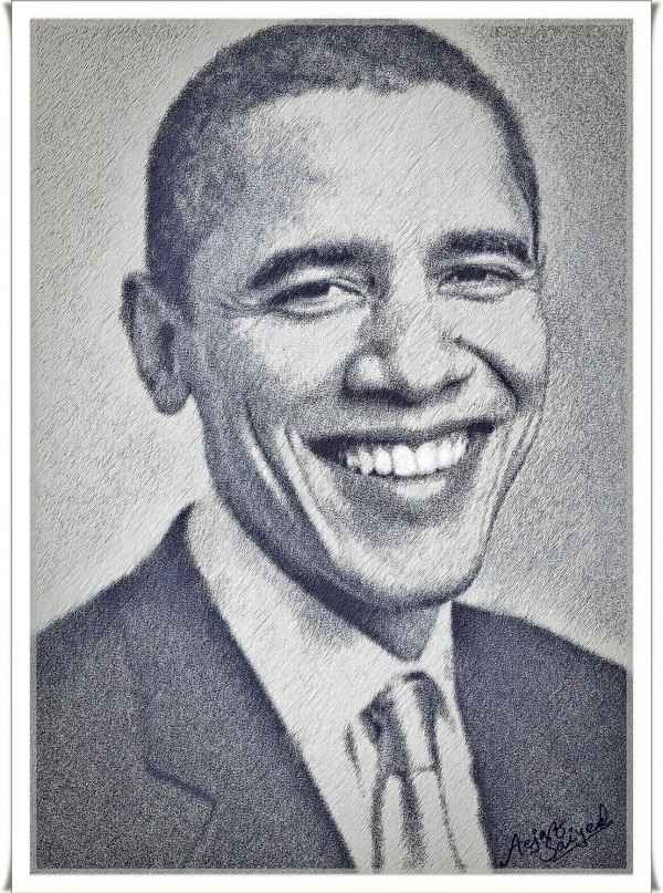 Digital Painting Of Barack Obama - DesiPainters.com