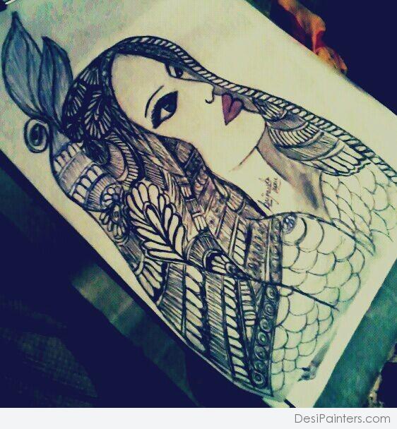 Beautiful Pencil Sketch By Priyanka kour - DesiPainters.com
