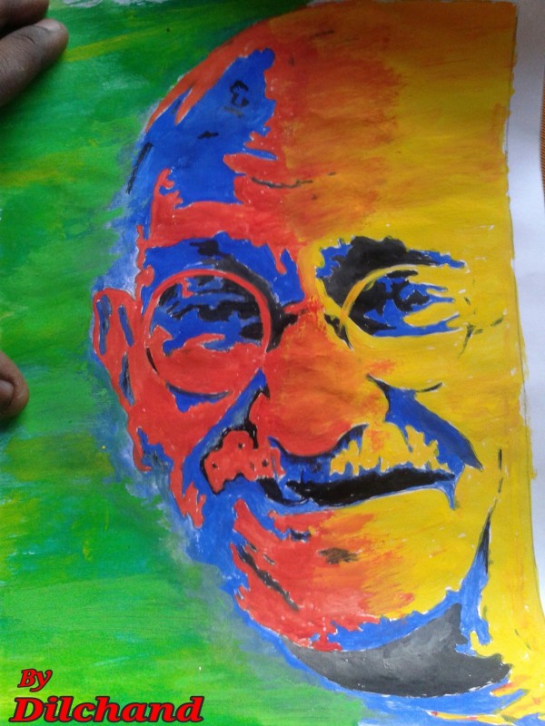 Watercolor Painting Of Mahatma Gandhi - DesiPainters.com