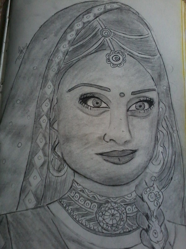 Pencil Sketch of Paridhi Sharma as Jodha - DesiPainters.com