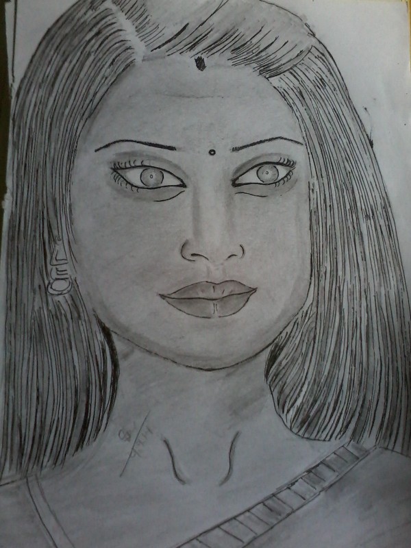 Pencil Sketch of Jennifer Singh Grover - DesiPainters.com