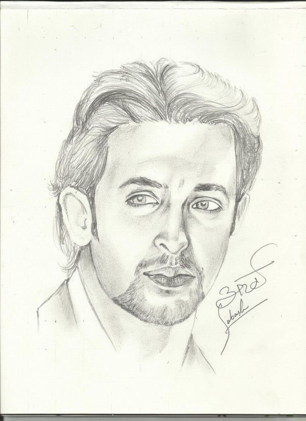 Pencil Sketch Of Hrithik Roshan - DesiPainters.com