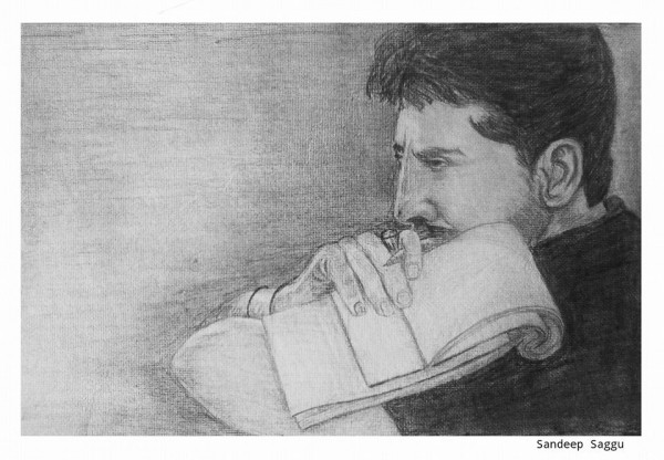 Pencil Sketch Of Baba Gurdas Maan Ji