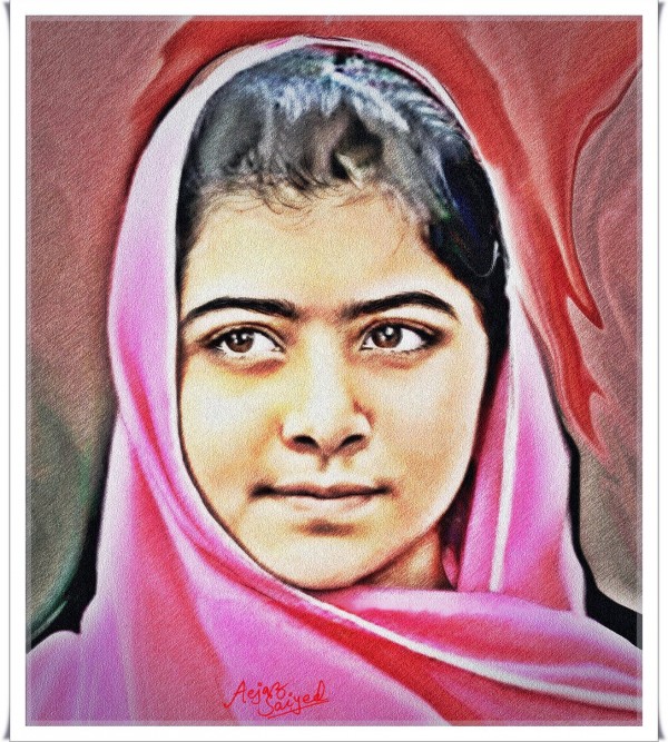 Digital Painting Of Malala Yousafzai - DesiPainters.com