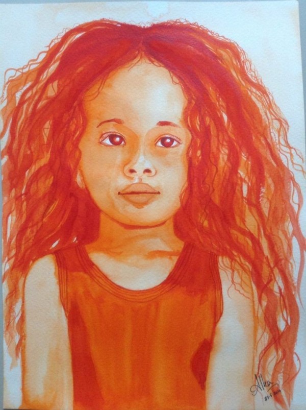 Watercolor Painting Of A Girl - DesiPainters.com