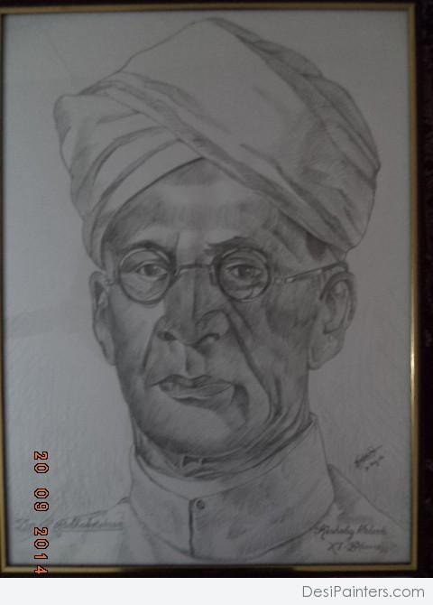Pencil Sketch Of Dr S. Radhakrishnan - DesiPainters.com