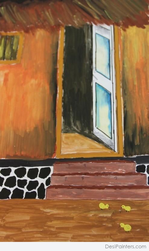 Watercolor Painting Of A House - DesiPainters.com