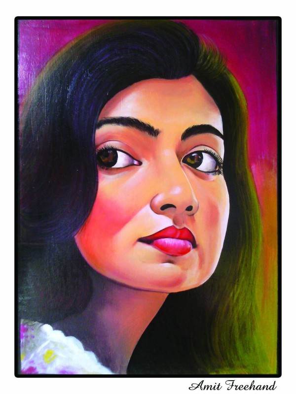 Mixed Painting Of Innocent Girl - DesiPainters.com