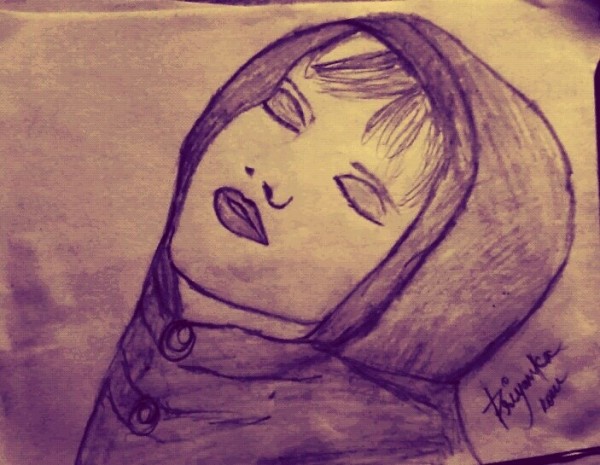 Pencil Sketch Of A Child Waiting For Rain