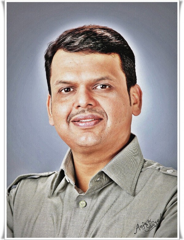Digital Painting Of Devendra Fadnavis - Chief Minister of Maharashtra