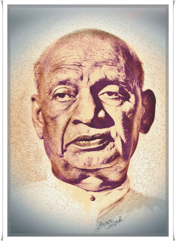 Digital Painting Of Sardar Vallabh Bhai Patel By Aejaz Saiyed