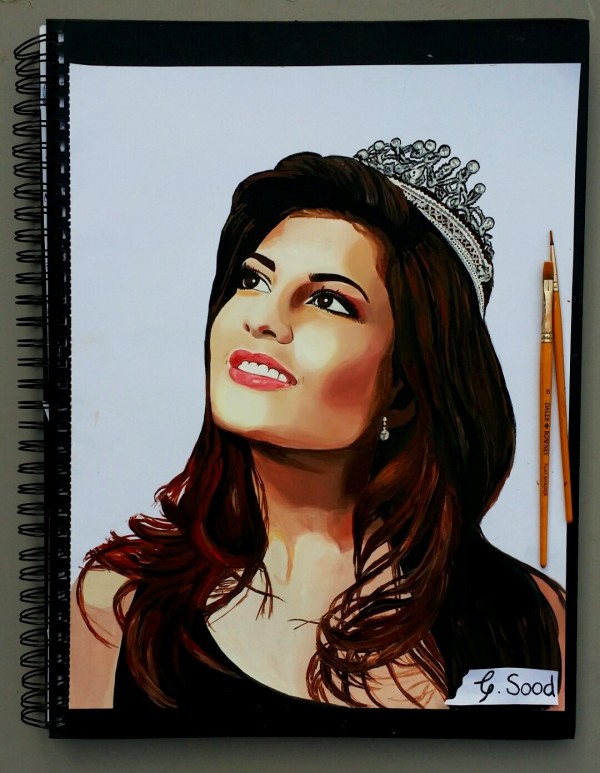 Oil Painting of Jacqueline Fernandez - DesiPainters.com