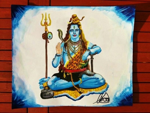 Lord Shiva Ji Acrylic Painting - DesiPainters.com