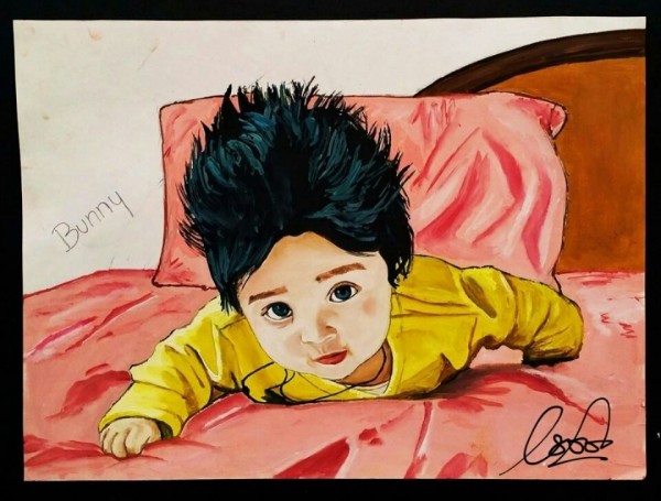 Baby Oil Painting - DesiPainters.com