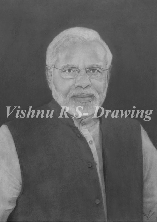 Pencil Sketch Of Shri Narendra Modi - DesiPainters.com