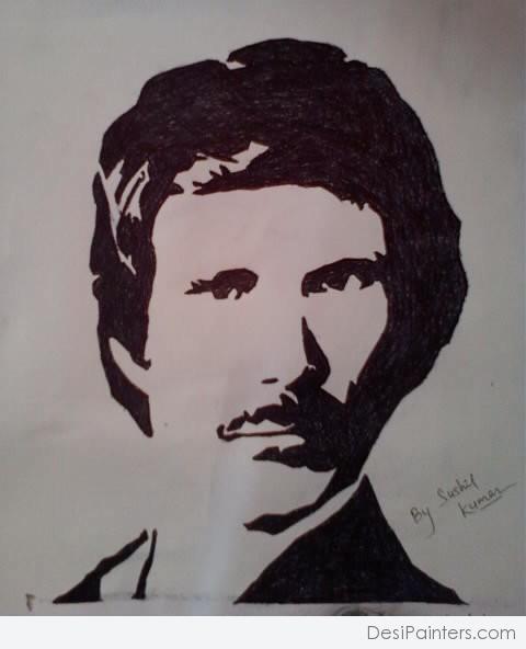 Stencil By Black Ball Pen - DesiPainters.com