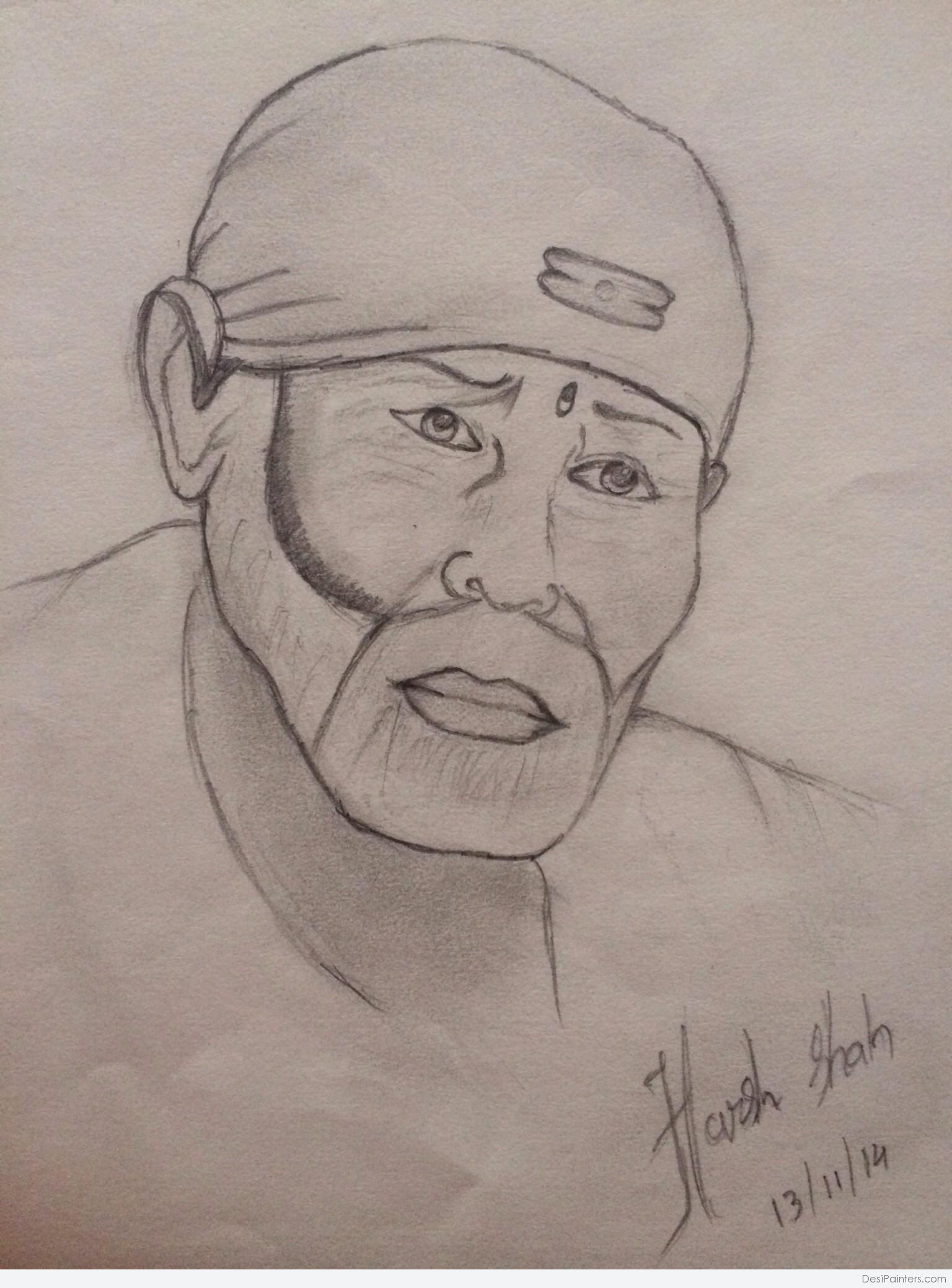 pencil sketch of sai baba by SimpleArtfou on DeviantArt