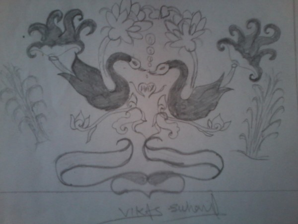 Pencil Sketch Of Love Birds