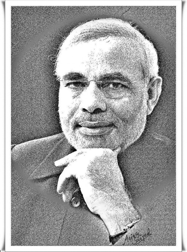 Digital Painting Of Honorable PM Narendra Modi - DesiPainters.com