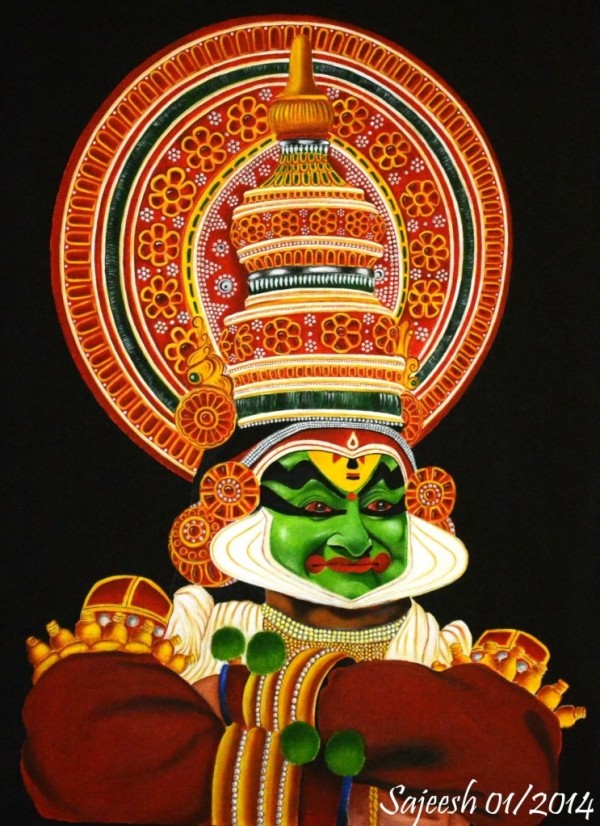 Acrylic Painting Of Kathakali - DesiPainters.com