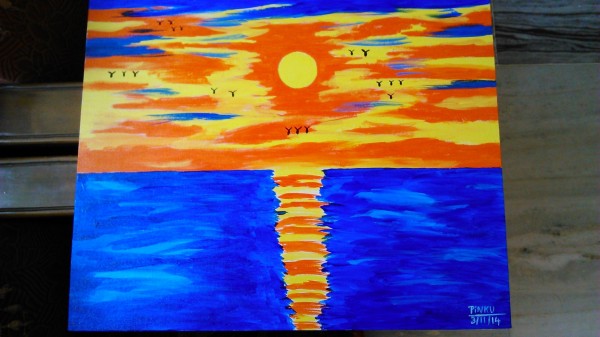 Acrylic Painting Of Sunset By Pinku - DesiPainters.com