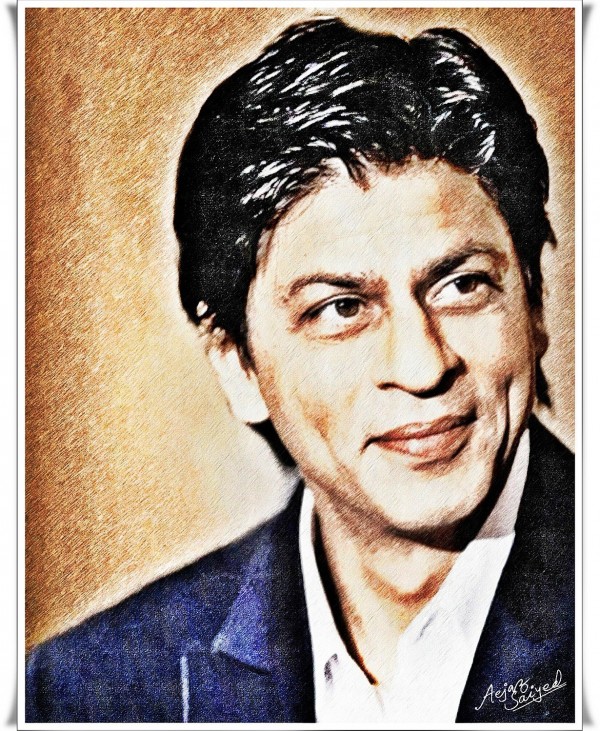 Digital Painting Of Actor Shahrukh Khan
