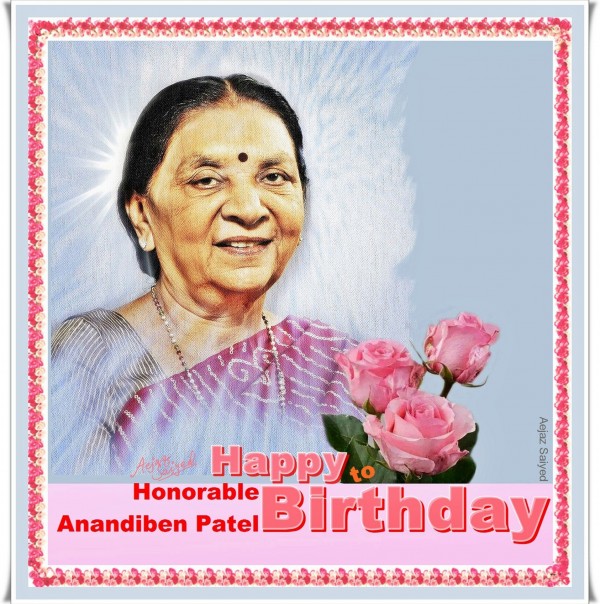 Digital Painting Of Smt. Anandiben Patel - DesiPainters.com