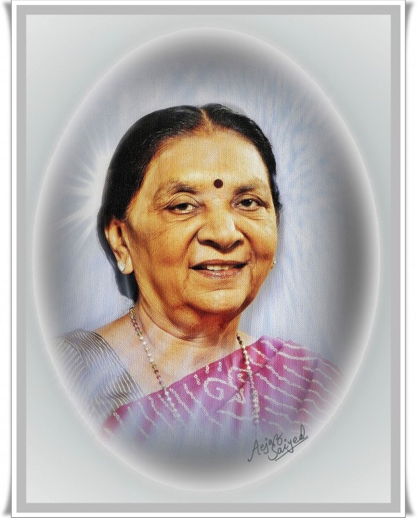 Digital Painting Of Chief Minister Anandiben Patel