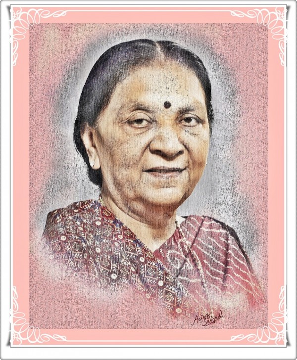 Digital Painting Of CM Anandiben Patel - DesiPainters.com