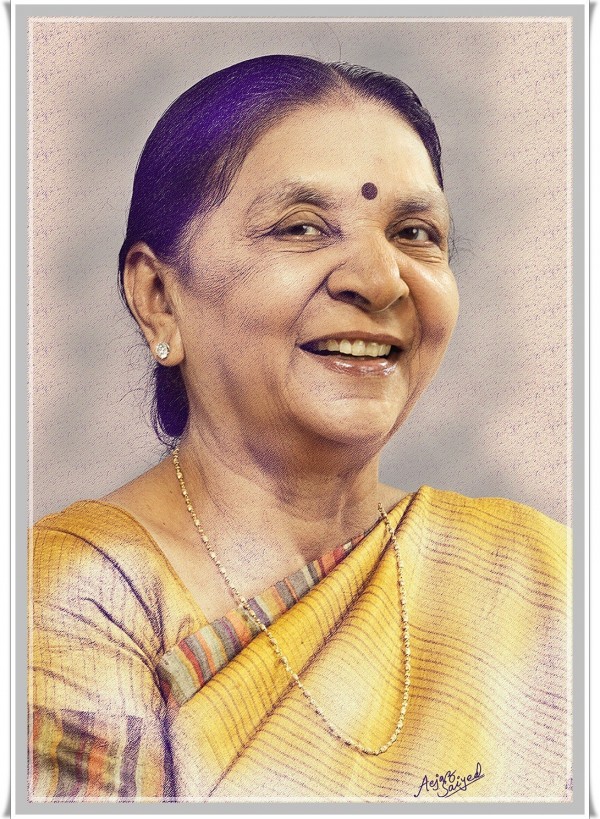 Digital Painting Of Anandiben Patel - DesiPainters.com