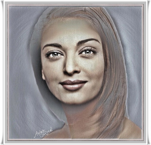 Mixed Painting Of Aishwarya Rai Bachchan - DesiPainters.com