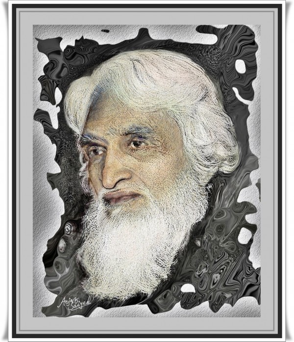 Digital Painting Of M.F.Husain - DesiPainters.com