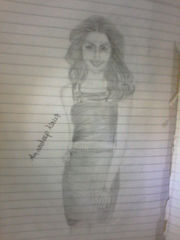 Pencil Sketch Of A Model By Amandeep