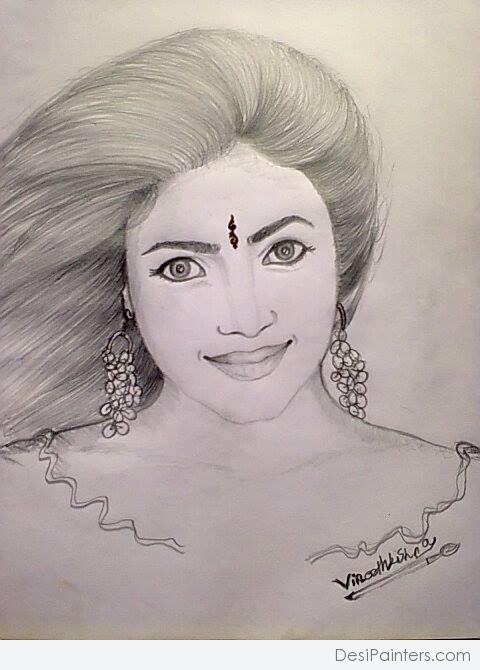 Beautiful Pencil Sketch By Vineeth Benoor Arts - DesiPainters.com