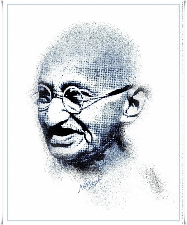 Digital Painting Of Mahatma Gandhi - DesiPainters.com