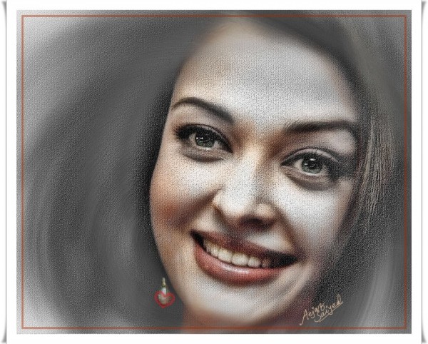 Digital Painting Of Actress Aishwarya Rai Bachchan