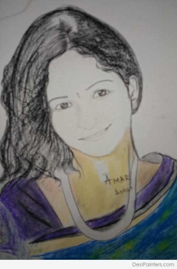 Pencil Colors Sketch By Amar Raj