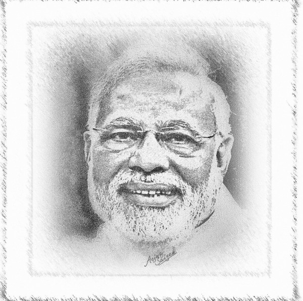 Digital Painting Of Narendra Modi - DesiPainters.com