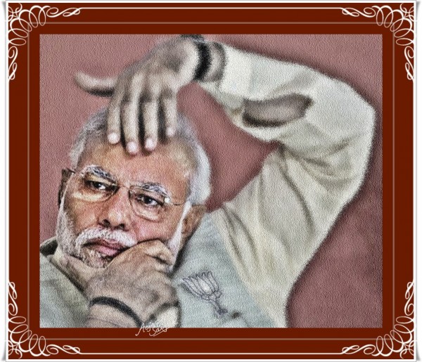 Digital Painting Of Narendra Modi, Prime Minister of India - DesiPainters.com