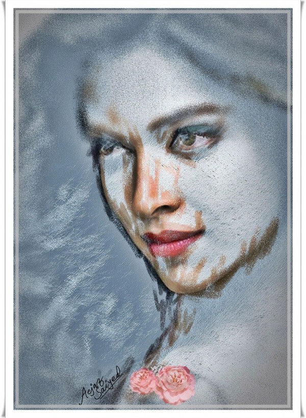 Digital Painting Of Deepika Padukone - DesiPainters.com