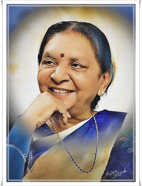 Digital Painting Of Anandiben Patel