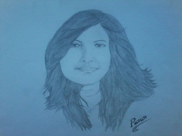 Pencil Sketch Of A Girl By Pavan Jethewad