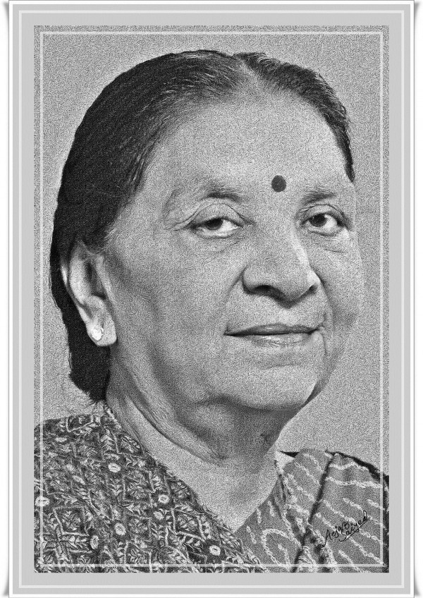 Digital Painting Of Anandiben Patel Chief Minister Of Gujarat - DesiPainters.com