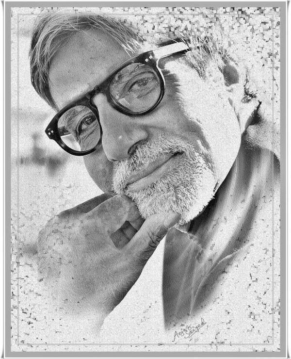 Digital Painting Of Amitabh Bachchan