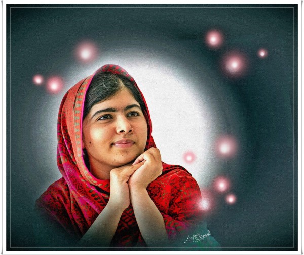 Digital Painting Of Malala Yousafzai - DesiPainters.com