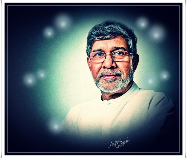 Digital Painting Of Kailash Satyarthi - DesiPainters.com