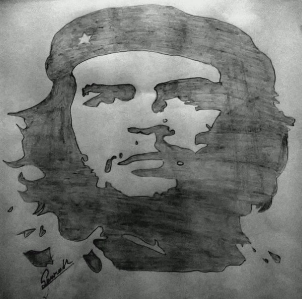 Pencil Sketch Of Che Guveara - DesiPainters.com