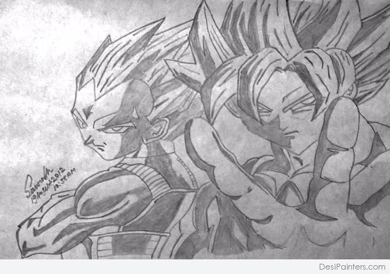 How To Draw Goku And Vegeta, Step by Step, Drawing Guide, by Dawn - DragoArt