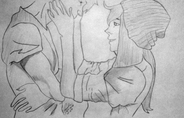 Pencil Sketch Of Love Couple - DesiPainters.com
